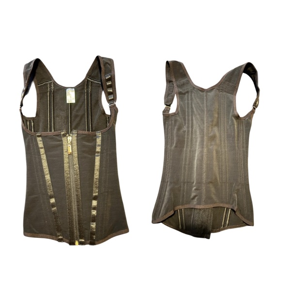 SOLD Black Waist Trainer Corset Hourglass ShapewearAdjustable Straps & Zipper - Picture 2 of 6